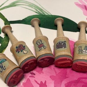 Set of 5 rubber stamps